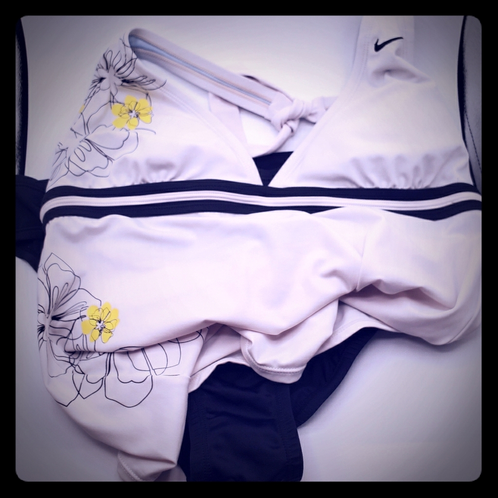 Nike 2 piece 12 black and white swimsuit